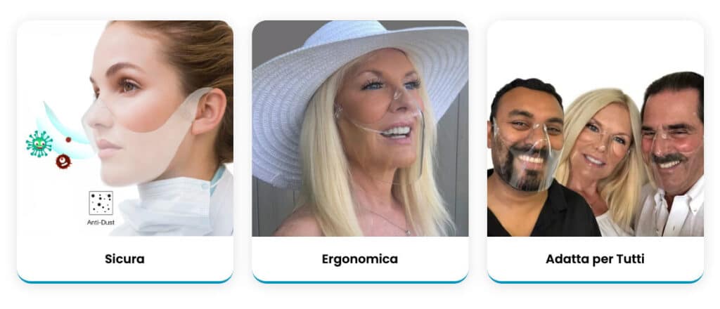 caratteristiche della mascherina face shield