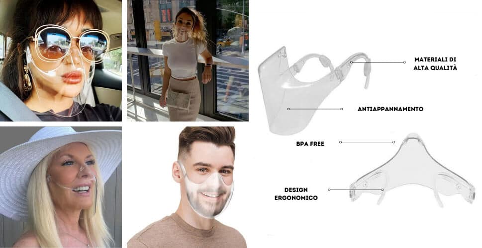 punti di forza della mascherina trasparente Face Shield