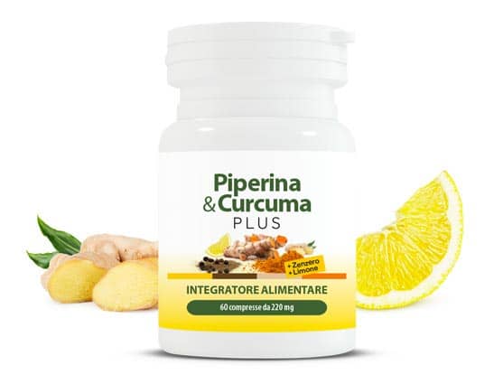 Piperina e Curcuma con zenzero e limone