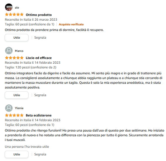 recensioni amazon di beta ecdisterone
